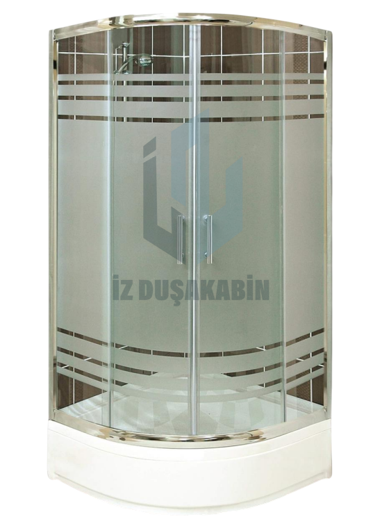 İZDUŞAKABİN OVAL PARLAK PROFİL DESENLİ CAM 5MM H:190