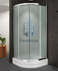 İZDUŞAKABİN OVAL PARLAK PROFİL BUZ DESENLİ CAM 5MM H:190