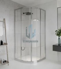 İZDUŞAKABİN OVAL PARLAK PROFİLK YARI DESENLİ KAROLAJ BUZLU CAM 5MM H:190