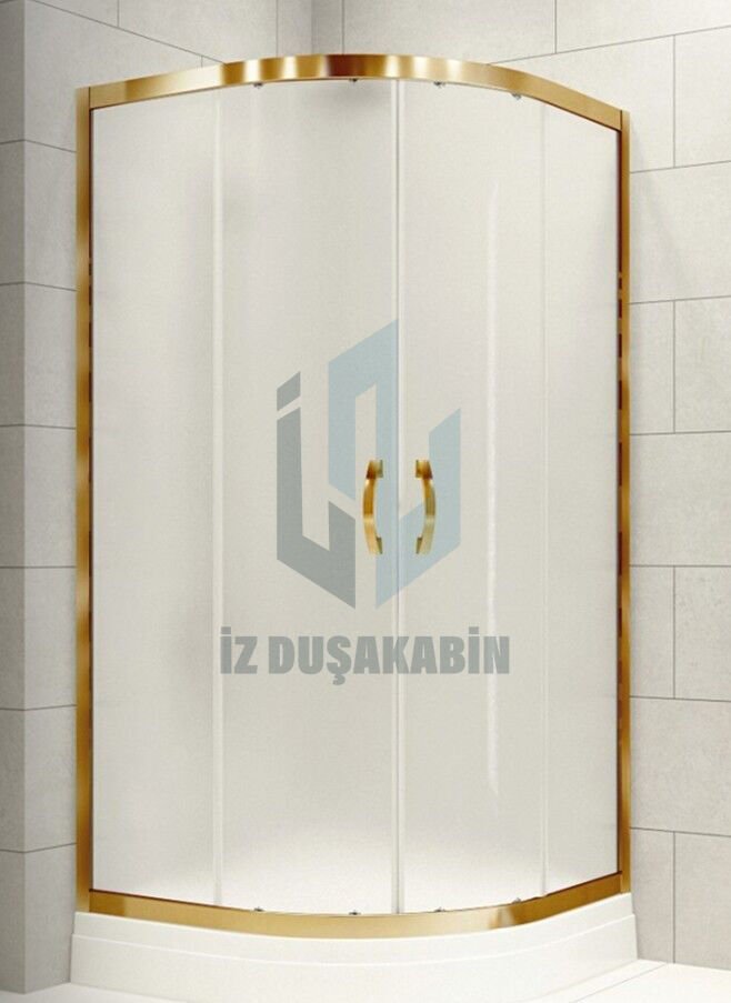 İZDUŞAKABİN OVAL GOLD PARLAK PROFİL BUZLU CAM 5MM H:190
