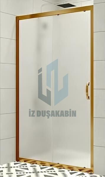 İZDUŞAKABİN ÖN CEPHE GOLD PROFİL BUZLU CAM 5MM H:190